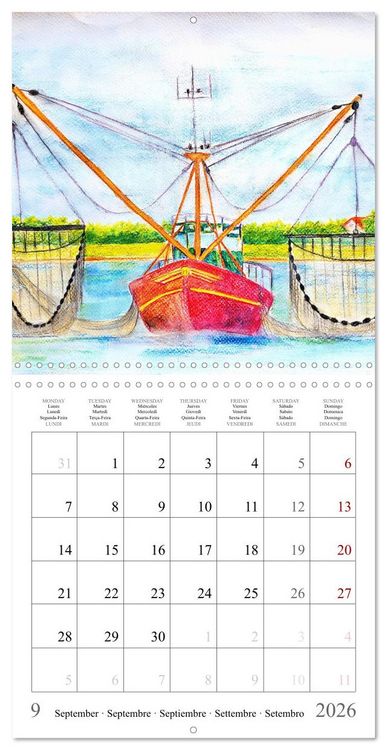Produktbild: Maritime Adventures - Colourfully painted boats (Wall Calendar 2026 12 &times; 12 Inch) CALVENDO 12 Month Wall Calendar