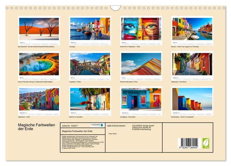 Produktbild: Magische Farbwelten der Erde (Wandkalender 2026 DIN A3 quer), CALVENDO Monatskalender
