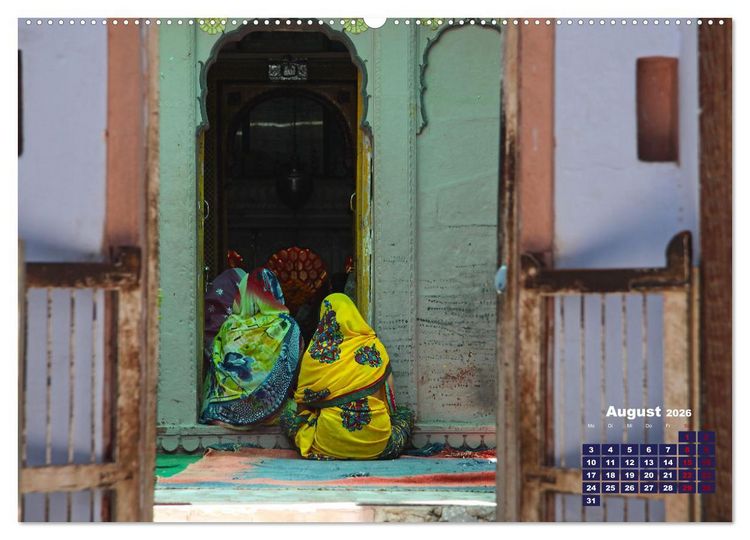 Produktbild: Typisch Indien - Unterwegs in Rajasthan (Wandkalender 2026 DIN A2 quer), CALVENDO Monatskalender