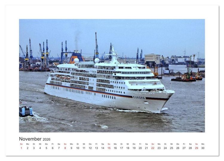 Produktbild: Kreuzfahrtschiffe Kurs Hamburg 2026 (Wandkalender 2026 DIN A3 quer), CALVENDO Monatskalender