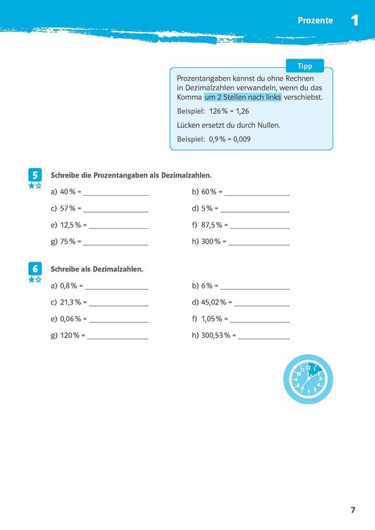 Produktbild: Klett 10-Minuten-Training Mathematik Prozente und Zinsen 6.-8. Klasse