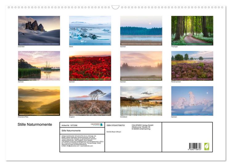 Produktbild: Stille Naturmomente (Wandkalender 2026 DIN A2 quer), CALVENDO Monatskalender