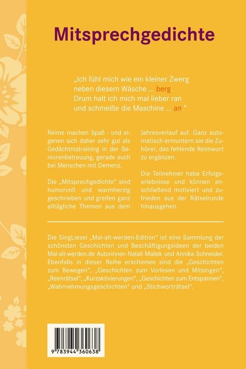 Produktbild: Mitsprechgedichte f&uuml;r Senioren
