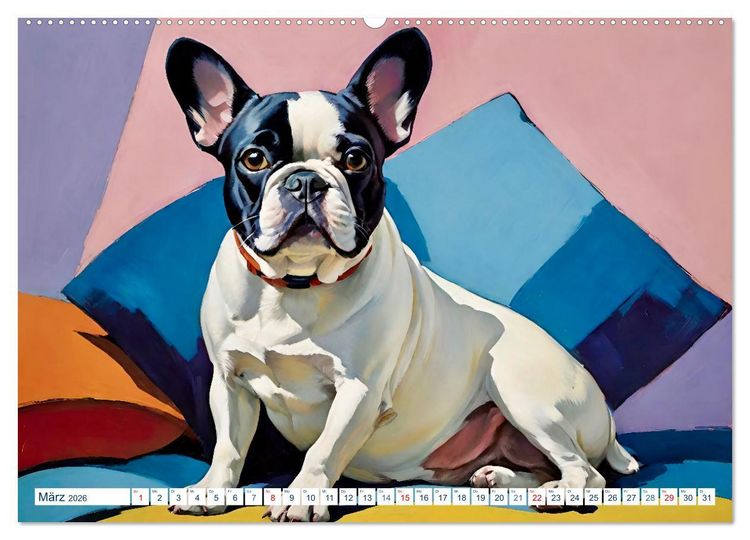 Produktbild: Frenchies (Wandkalender 2026 DIN A2 quer), CALVENDO Monatskalender