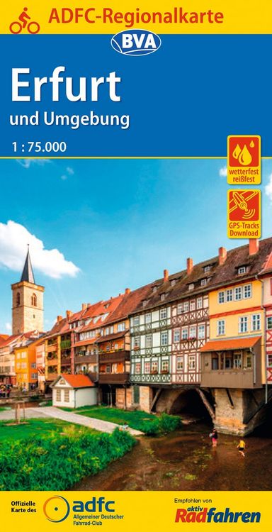 Produktbild: BVA ADFC Regionalkarte Erfurt und Umgebung 1:75.000