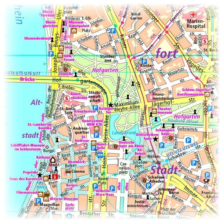 Produktbild: Düsseldorf. Stadtplan 1:16 000