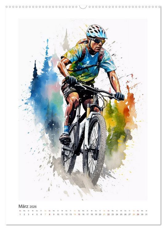 Produktbild: Mountainbike Rennen (Wandkalender 2026 DIN A2 hoch), CALVENDO Monatskalender