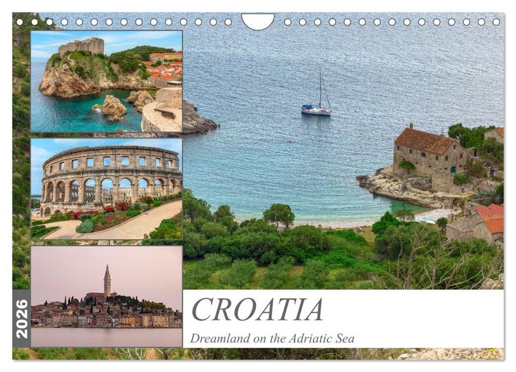 Produktbild: Croatia Dreamland on the Adriatic Sea (Wall Calendar 2026 DIN A4 landscape), CALVENDO 12 Month Wall Calendar