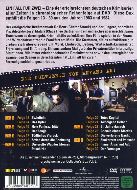 Produktbild: Ein Fall f&uuml;r Zwei - Collector's Box Vol. 2/Folgen 13-30 [6 DVDs]