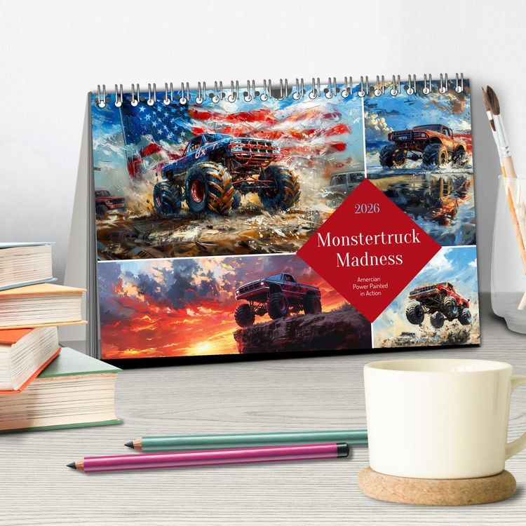 Produktbild: Monstertruck Madness (Desk Calendar 2026 DIN A5 landscape), CALVENDO 12 Month DeskCalendar