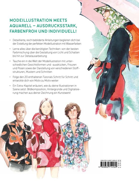 Produktbild: Watercolor Fashion Illustration. Schritt f&uuml;r Schritt zur perfekten Modeillustrationen mit Wasserfarben.