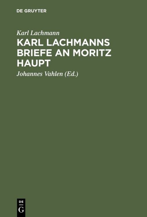 Produktbild: Karl Lachmanns Briefe an Moritz Haupt