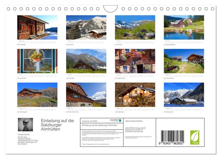 Produktbild: Einladung auf die Salzburger Almh&uuml;tten (Wandkalender 2026 DIN A4 quer), CALVENDO Monatskalender