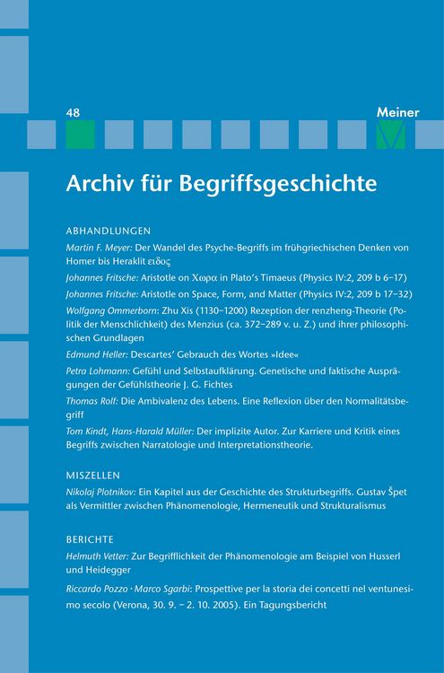 Produktbild: Archiv f&uuml;r Begriffsgeschichte. Band 48