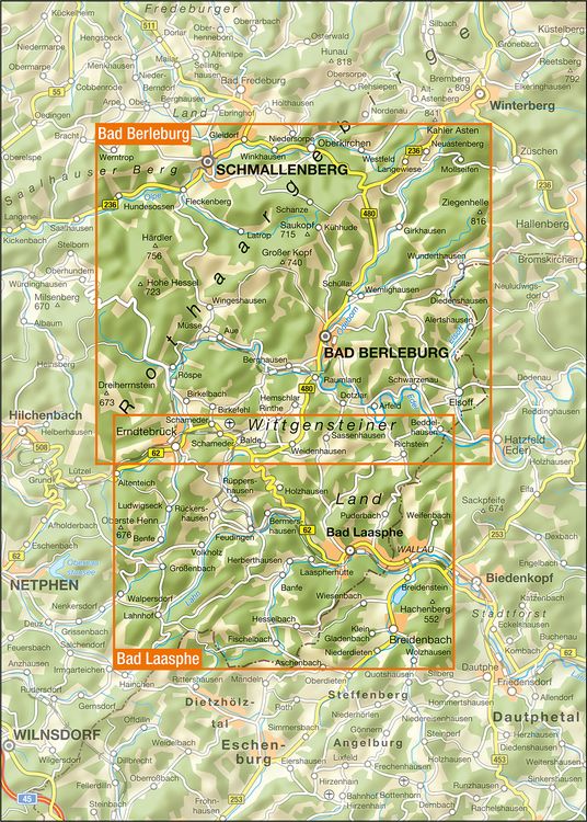 Produktbild: Wanderkarten-Set Bad Laasphe + Bad Berleburg