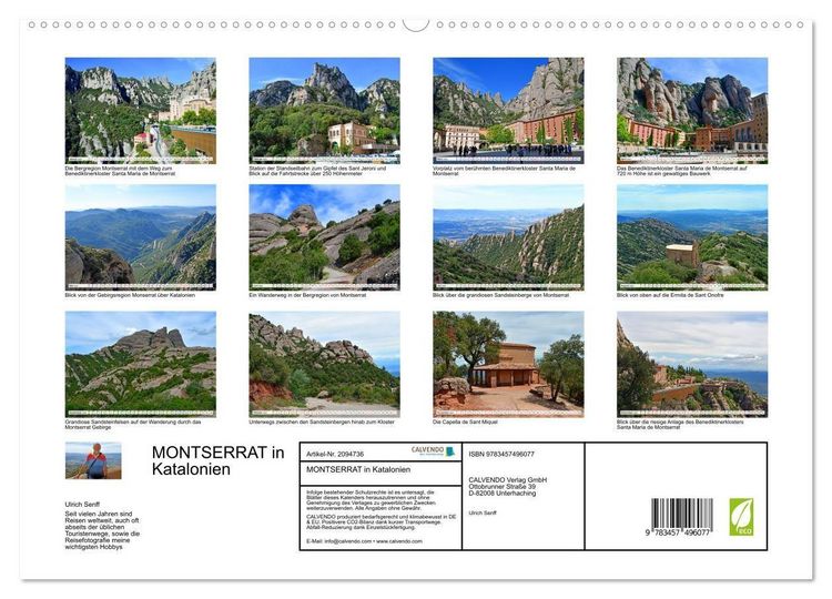 Produktbild: MONTSERRAT in Katalonien (hochwertiger Premium Wandkalender 2026 DIN A2 quer), Kunstdruck in Hochglanz