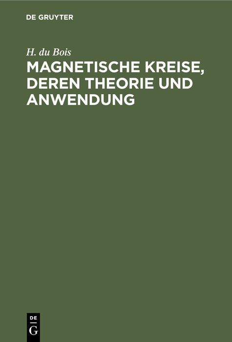 Produktbild: Magnetische Kreise, deren Theorie und Anwendung