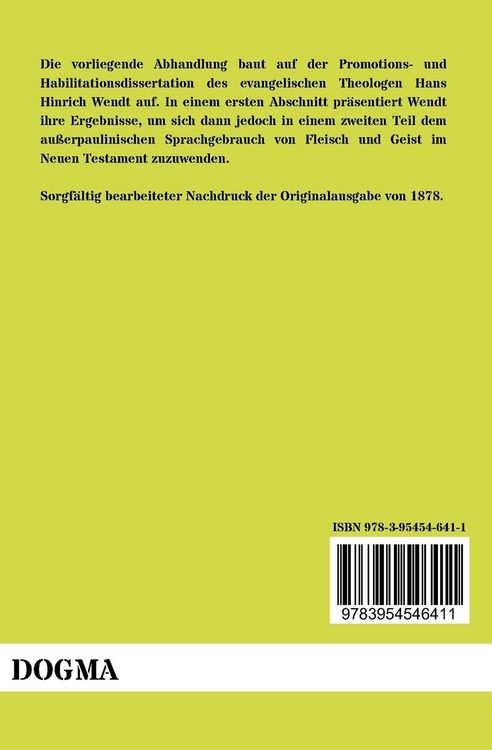 Produktbild: Wendt, H: Begriffe Fleisch und Geist im biblischen Sprachgeb