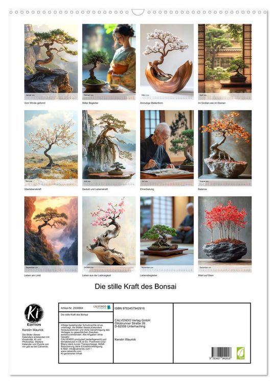 Produktbild: Die stille Kraft des Bonsai (Wandkalender 2026 DIN A2 hoch), CALVENDO Monatskalender