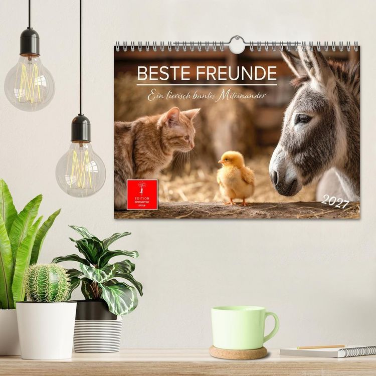 Produktbild: Beste Freunde - ein tierisch buntes Miteinander (Wandkalender 2027 DIN A4 quer), CALVENDO Monatskalender