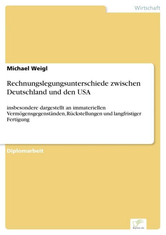 Produktbild: Rechnungslegungsunterschiede zwischen Deutschland und den USA