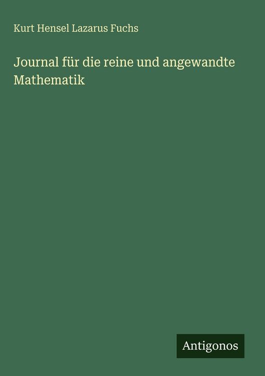 Produktbild: Journal f&uuml;r die reine und angewandte Mathematik