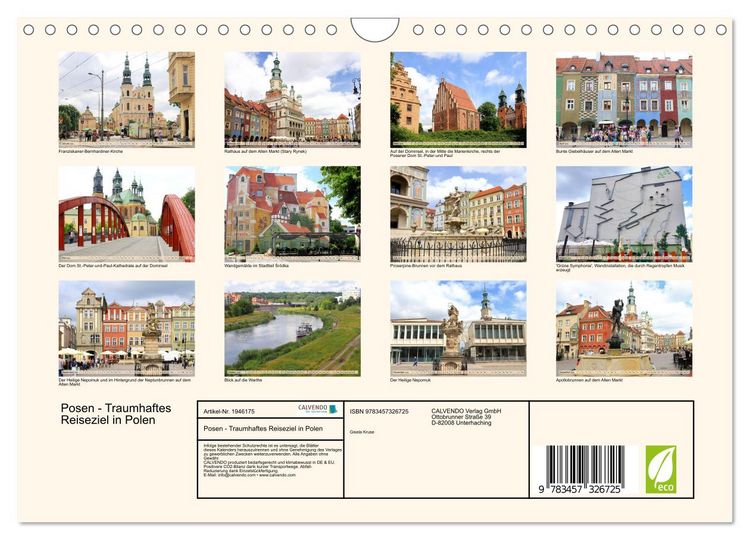 Produktbild: Posen - Traumhaftes Reiseziel in Polen (Wandkalender 2026 DIN A4 quer), CALVENDO Monatskalender