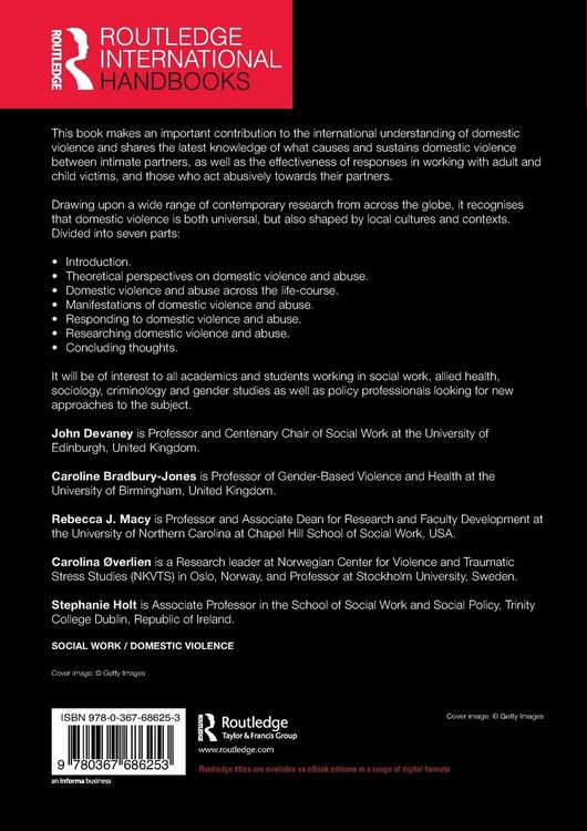 Produktbild: The Routledge International Handbook of Domestic Violence and Abuse