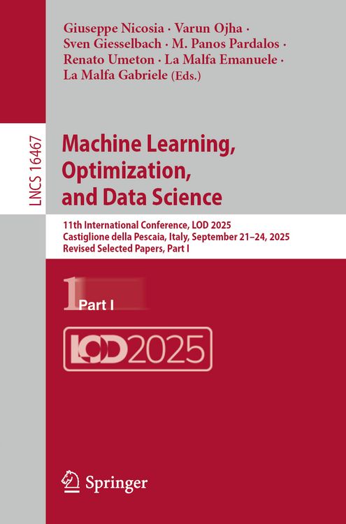 Produktbild: Machine Learning, Optimization, and Data Science