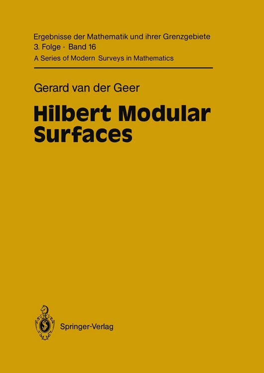 Produktbild: Hilbert Modular Surfaces