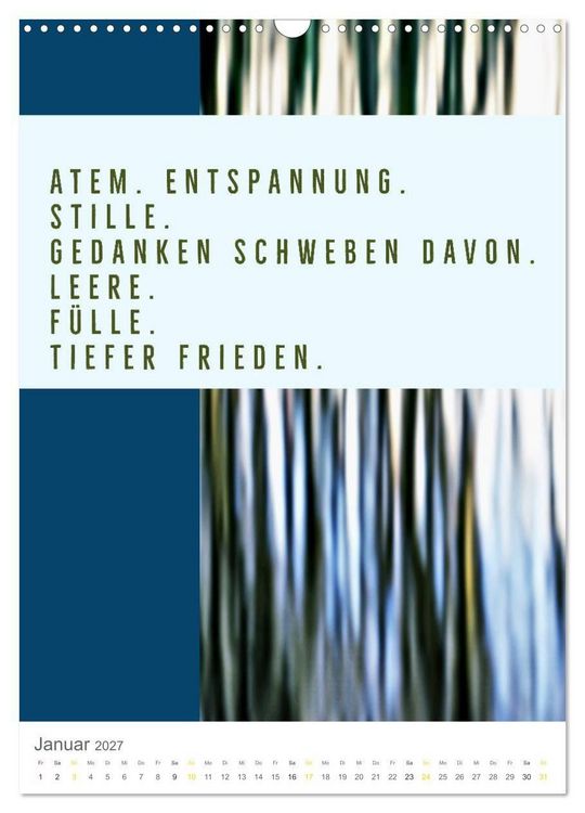 Produktbild: Tagesfarben - Poesie in Wort und Bild (Wandkalender 2027 DIN A3 hoch), CALVENDO Monatskalender