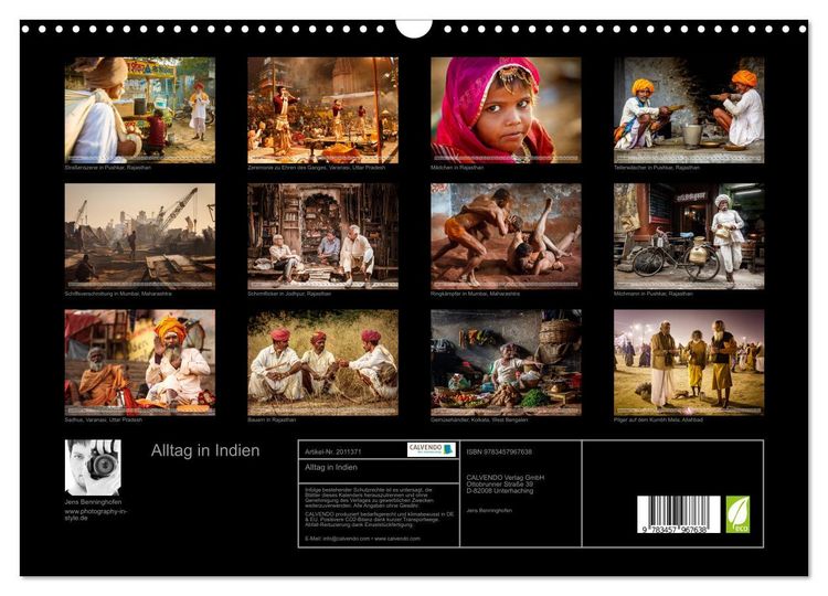 Produktbild: Alltag in Indien (Wandkalender 2026 DIN A3 quer), CALVENDO Monatskalender