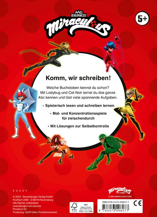 Produktbild: Miraculous - Mein Vorschulblock Lesen und Schreiben