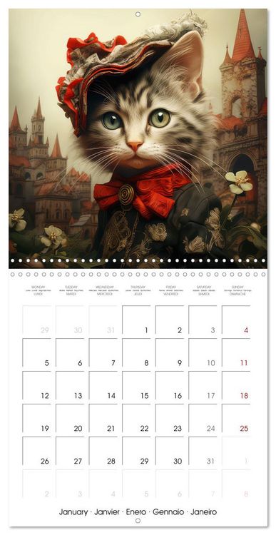 Produktbild: Les chats branch&eacute;s (Calendrier mural carr&eacute; 2026 30x30 cm) Calendrier double avec une page pour vos prises de notes