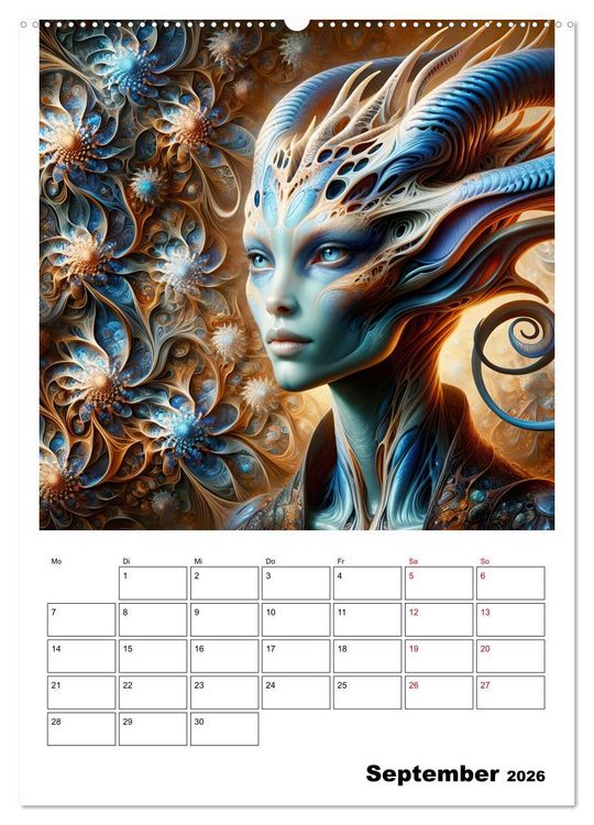 Produktbild: Extraterrestrische Eleganz (hochwertiger Premium Wandkalender 2026 DIN A2 hoch), Kunstdruck in Hochglanz
