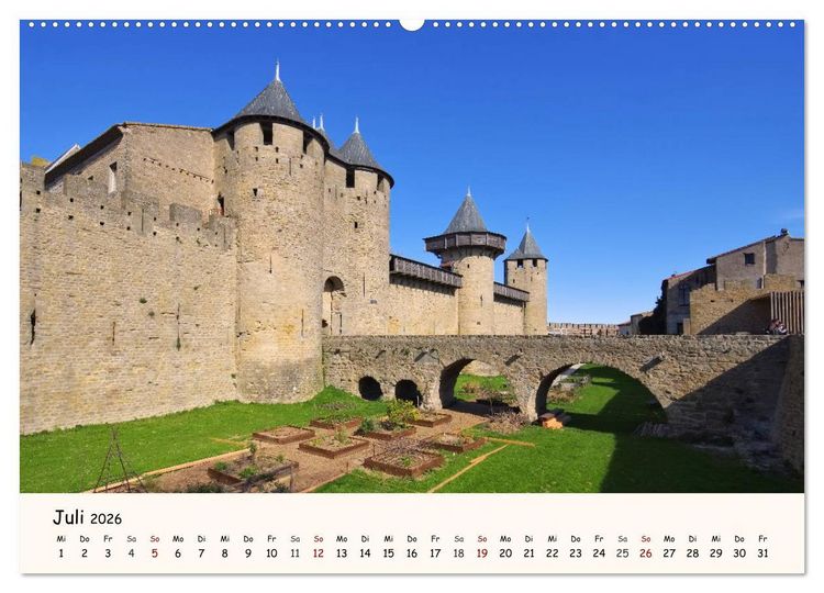 Produktbild: Cite von Carcassonne - Zeitreise ins Mittelalter (hochwertiger Premium Wandkalender 2026 DIN A2 quer), Kunstdruck in Hochglanz