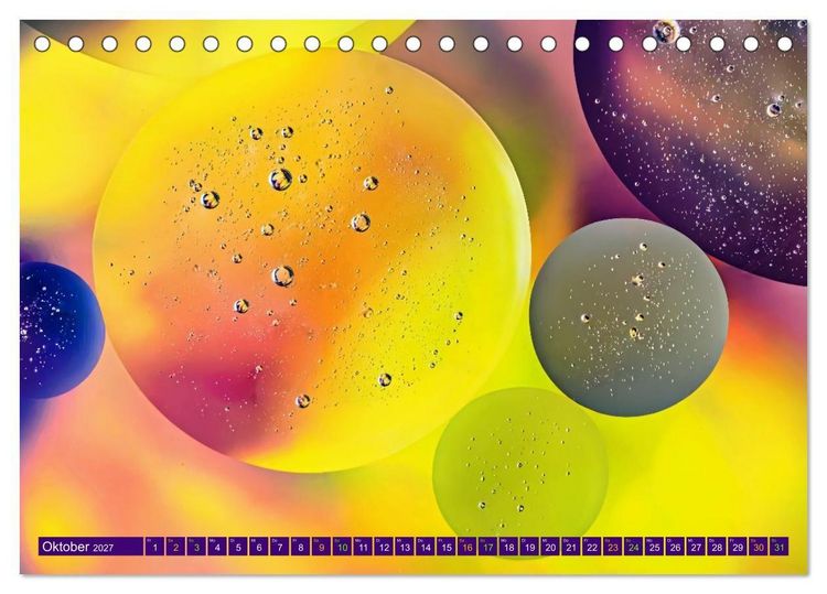 Produktbild: &Ouml;ltropfen in Wasser (Tischkalender 2027 DIN A5 quer), CALVENDO Monatskalender