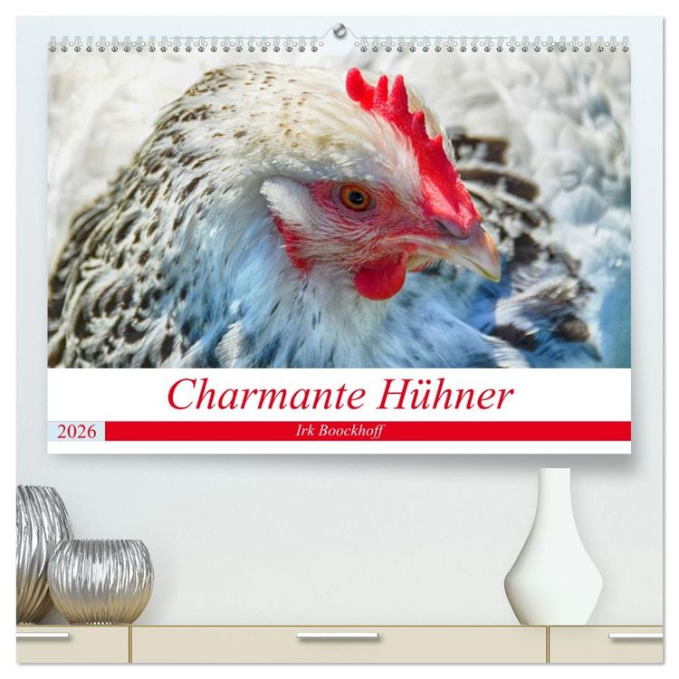 Produktbild: Charmante H&uuml;hner (hochwertiger Premium Wandkalender 2026 DIN A2 quer), Kunstdruck in Hochglanz