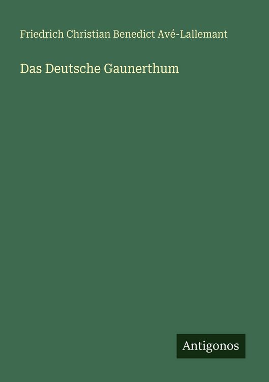 Produktbild: Das Deutsche Gaunerthum