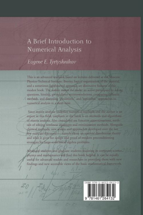 Produktbild: A Brief Introduction to Numerical Analysis
