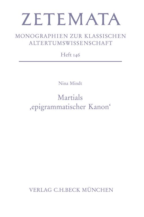 Produktbild: Martials 'epigrammatischer Kanon'