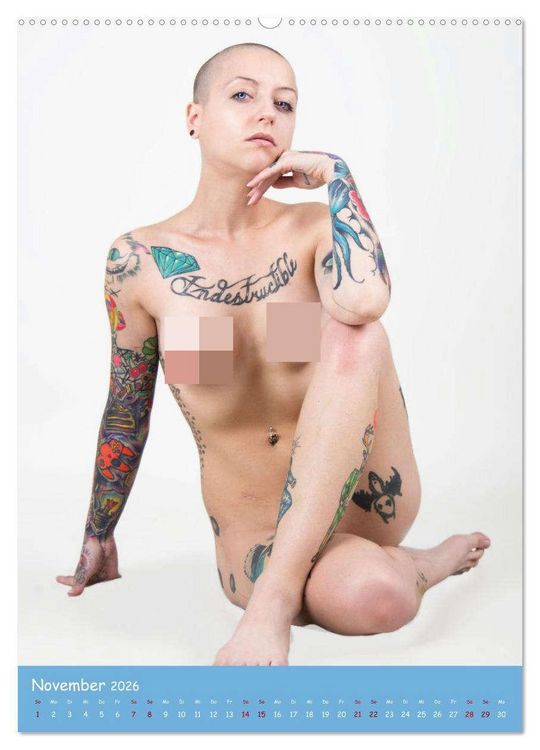 Produktbild: Nude Tattoo (hochwertiger Premium Wandkalender 2026 DIN A2 hoch), Kunstdruck in Hochglanz