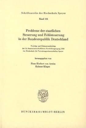 Produktbild: Probleme der staatlichen Steuerung und Fehlsteuerung in der Bundesrepublik Deutschland.