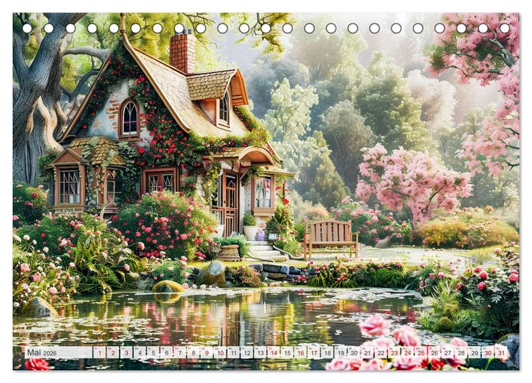 Produktbild: Cottages am Wasser - Malerische R&uuml;ckzugsorte genie&szlig;en (Tischkalender 2026 DIN A5 quer), CALVENDO Monatskalender