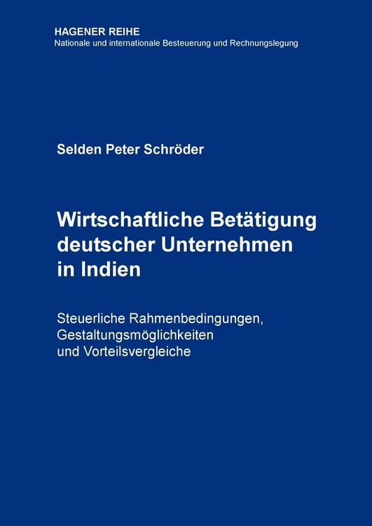 Produktbild: Wirtschaftliche Bet&auml;tigung deutscher Unternehmen in Indien