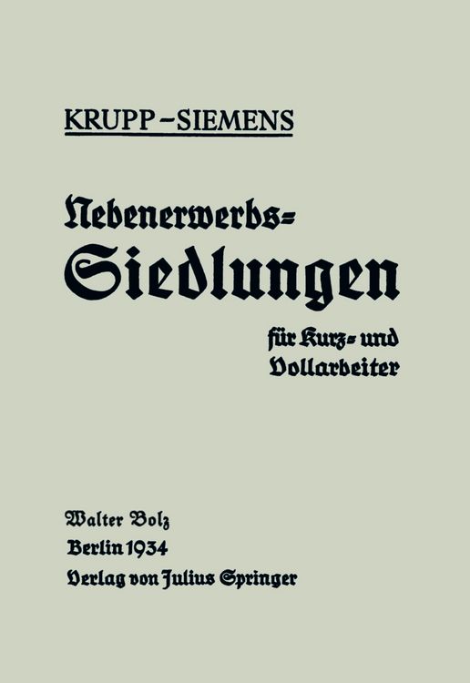 Produktbild: Nebenerwerbs-Siedlungen f&uuml;r Kurz- und Vollarbeiter