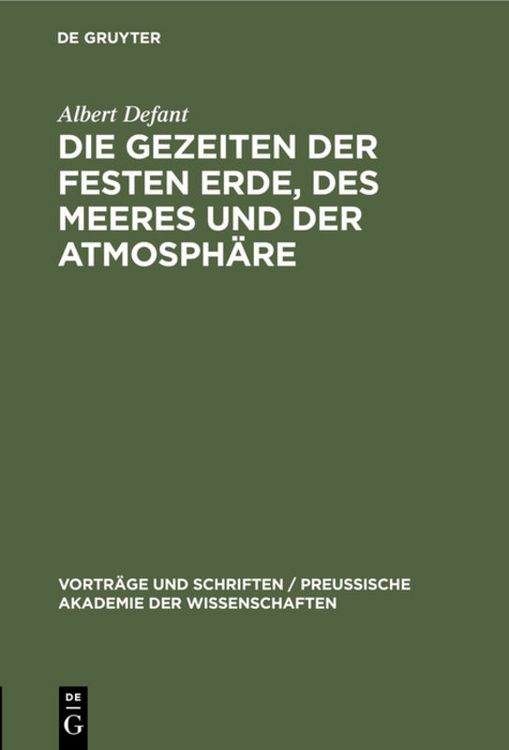 Produktbild: Die Gezeiten der festen Erde, des Meeres und der Atmosph&auml;re