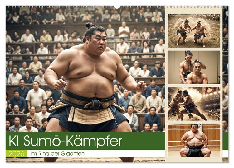 Produktbild: KI Sumo-K&auml;mpfer Im Ring der Giganten (Wandkalender 2026 DIN A2 quer), CALVENDO Monatskalender