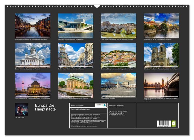 Produktbild: Europa Die Hauptst&auml;dte (Wandkalender 2026 DIN A2 quer), CALVENDO Monatskalender
