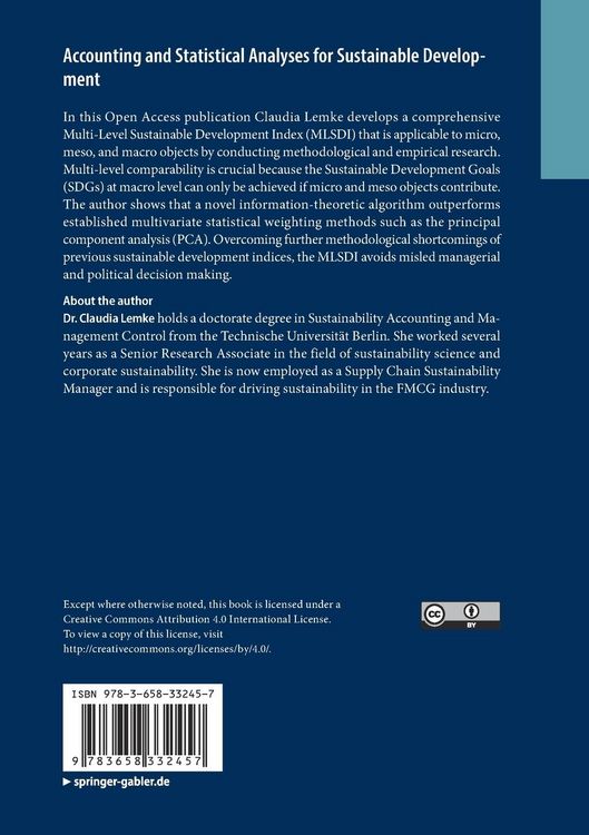Produktbild: Accounting and Statistical Analyses for Sustainable Development